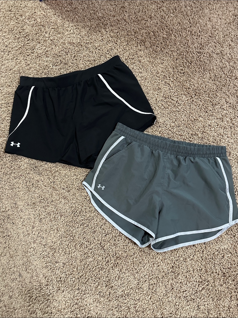 Under Armour Black and Gray Women's Running Shorts Set